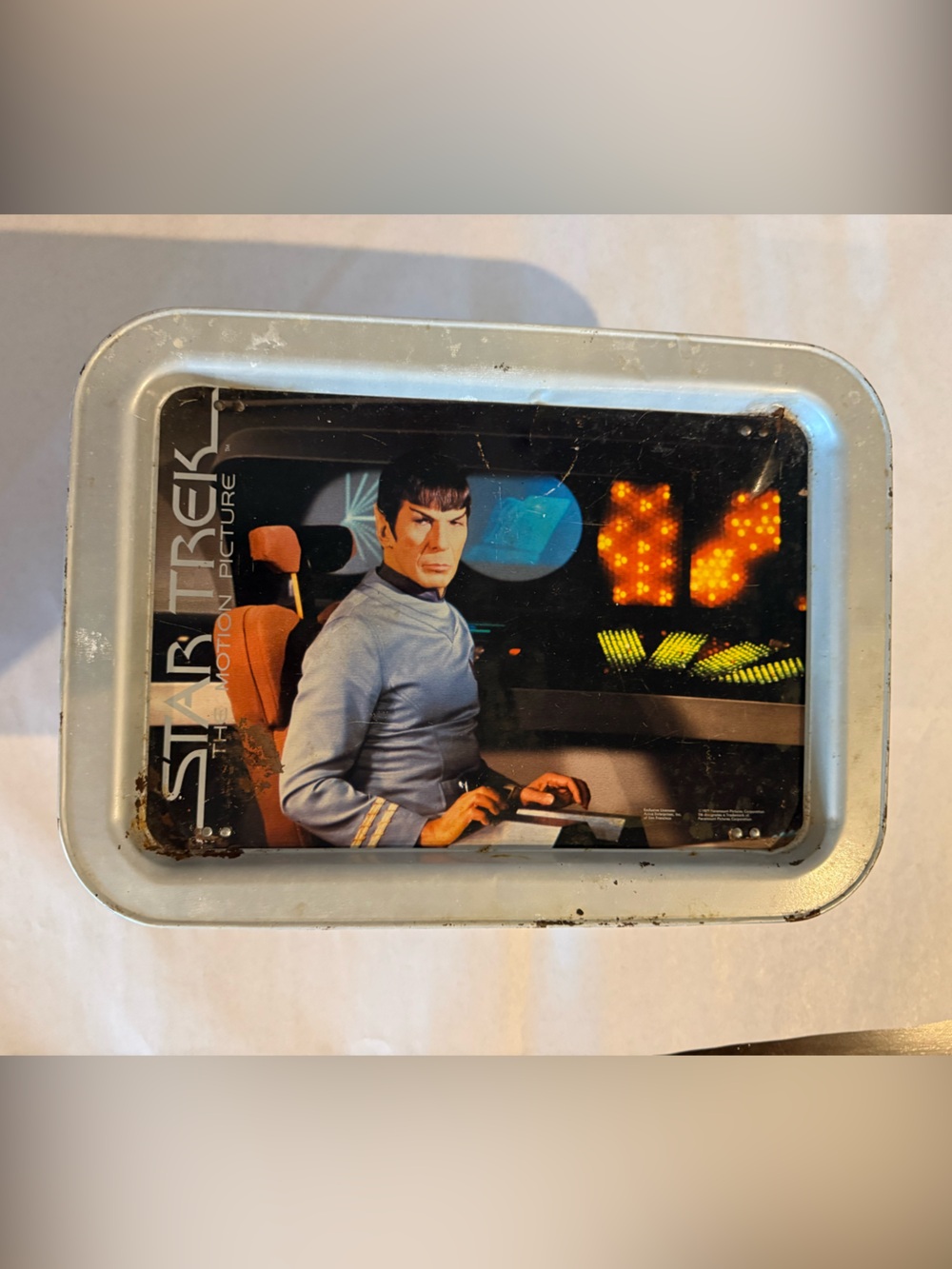 Vintage 1979 Star Trek The Motion Picture Spock Metal TV Lap Tray Functional
